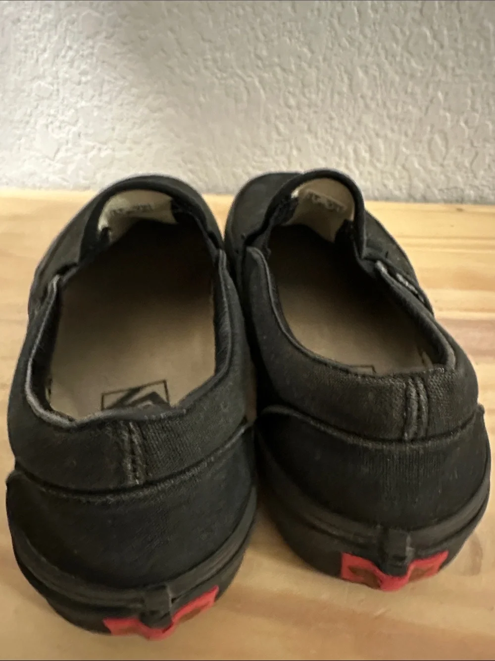 Vans Black Slip-On Canvas Loafers 6.5